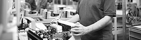 technical service is looking at the product.